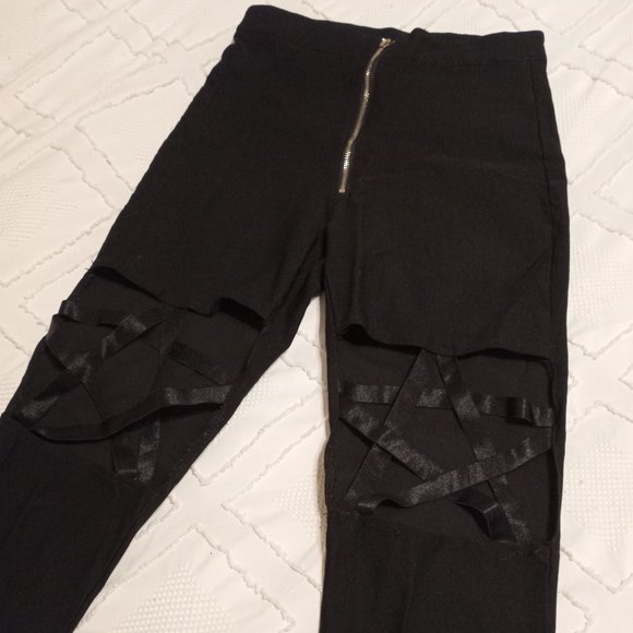 4/$20 Goth Star zipper Pants - Picture 1 of 10